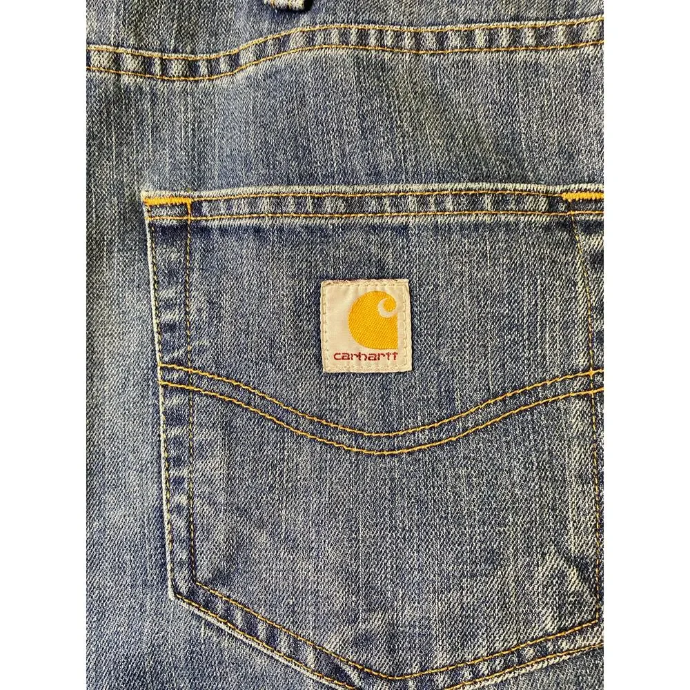 Carhartt Men's Blue Denim Straight Relaxed Fit Jeans Size 42X30